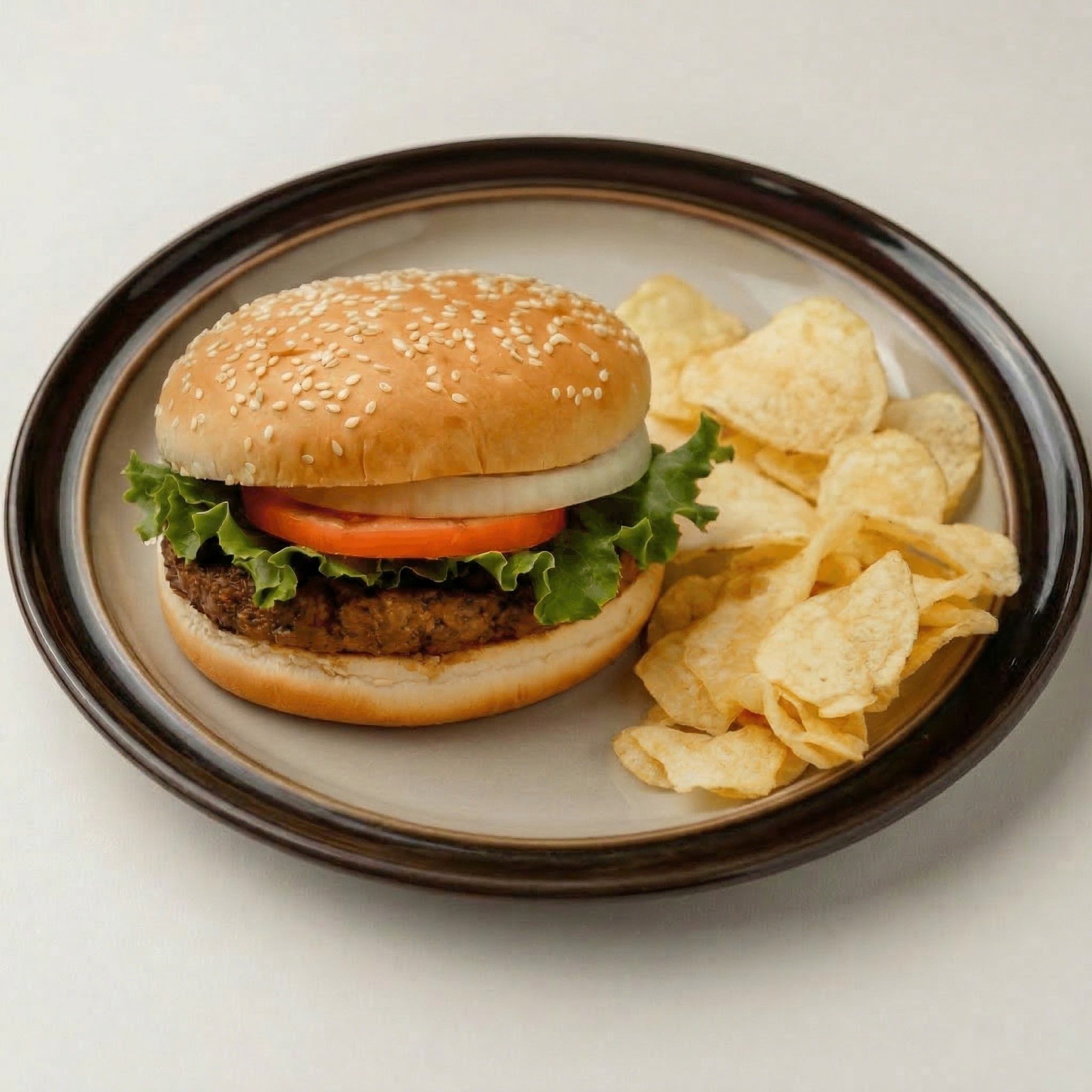Hamburger with Chips.
