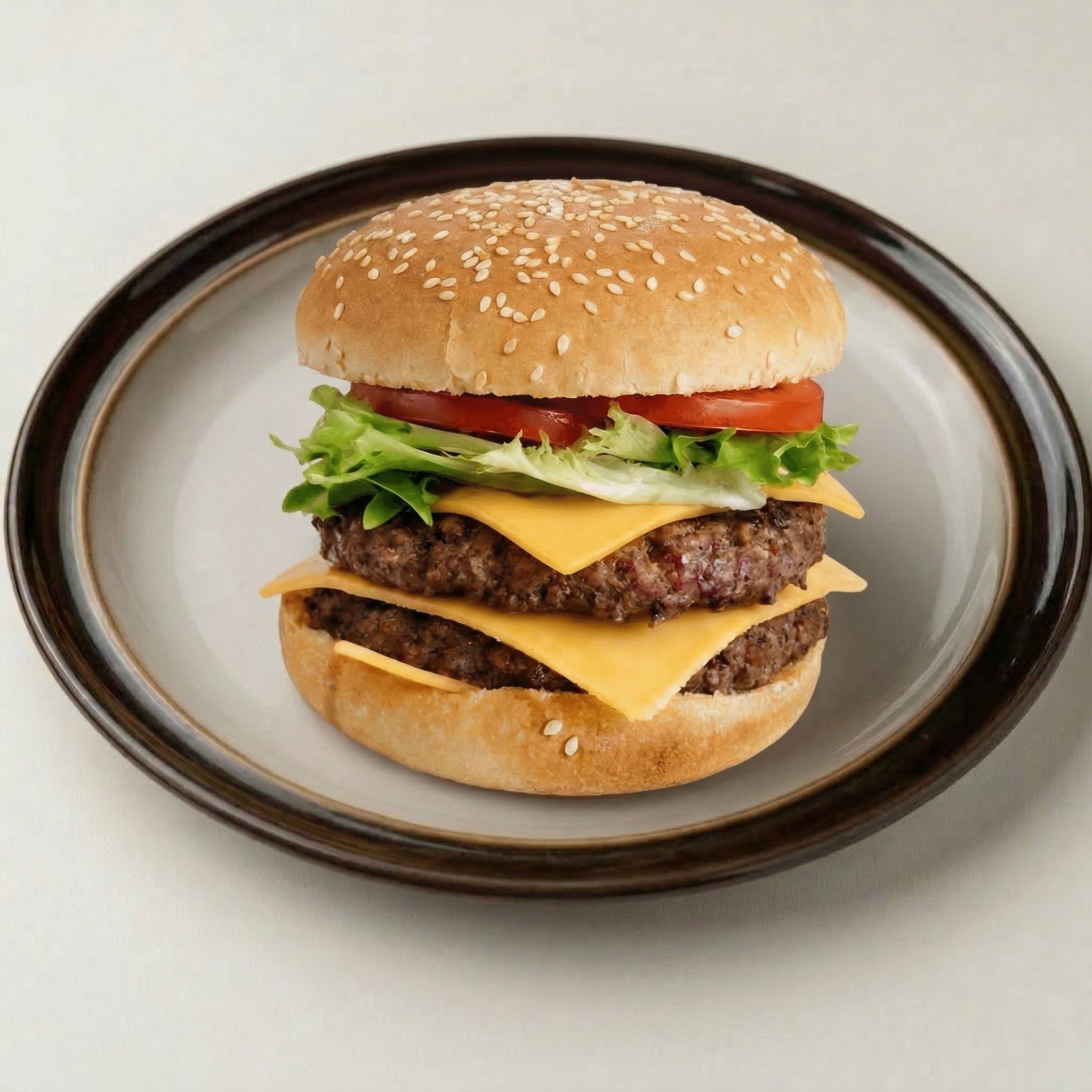 Double Stack Cheddar Burger.